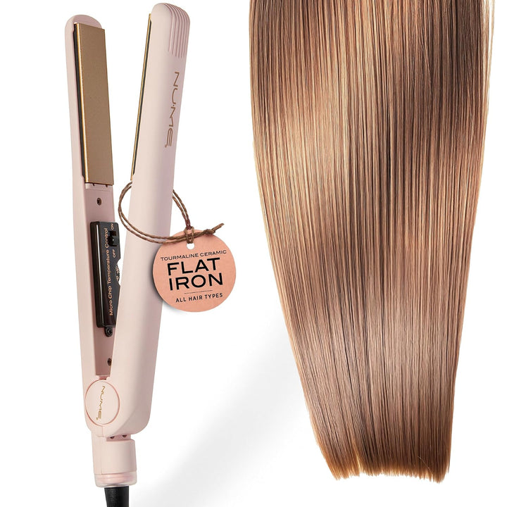 NuMe Fashionista - Plancha plana de turmalina de 1 pulgada, placas...