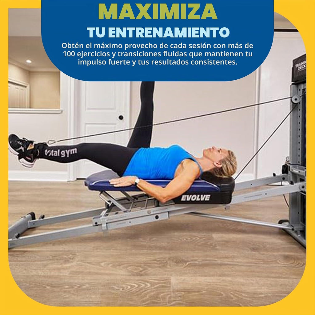 Total Gym Evolve Home Gym, 16 niveles de resistencia, más de 100 ejercicios