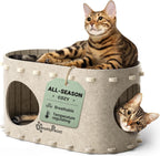 DownyPaws Casa para gatos de interior, cueva Peekaboo Cat Bed Cave