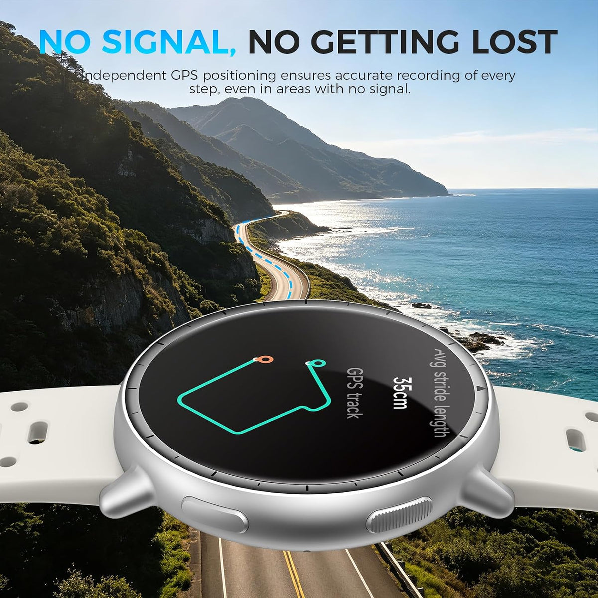 EGQINR Smart Watch para Mujeres y Hombres, Rastreador de Fitness con GPS, 1.32" AMOLED, 5ATM