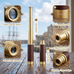 Telescopio Pirata Retro Zoomable 25x30 Monocular de Bolsillo Portátil Plegable Lente BAK-4 Spyglass del Capitán Jack Telescopio de Mano Vintage para Niños