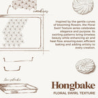Juego de 3 bandejas antiadherentes para horno, bandejas de horno no tóxicas de medio cuarto/gelatina con textura de remolino floral, bandejas de horno resistentes de 0.031 in de grosor para