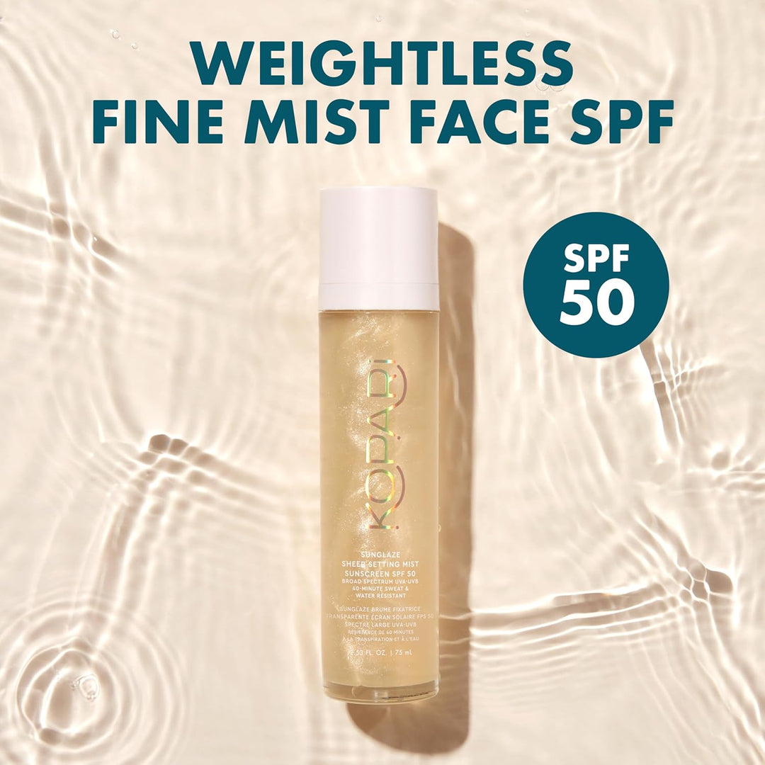 Kopari Sunglaze - Protector solar SPF 50, ligero, secado rápido, ul...