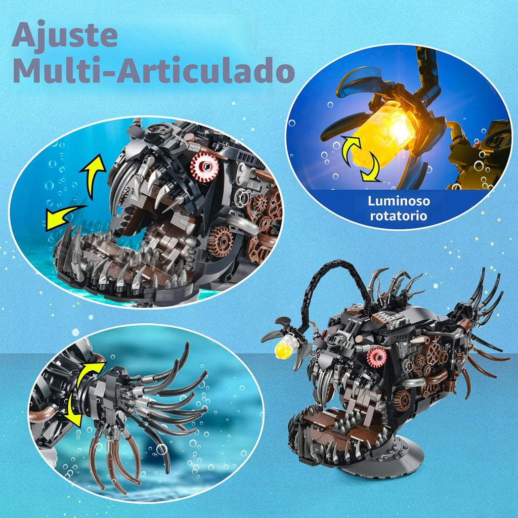 Lámpara XITALAXU Conjuntos de Construcción de Peces Mecánicos, Juego de Colección de Animales Marinos, Decoración para el Hogar u Oficina para Adultos, Regalo de Construcción STEM para Adolescentes, Niños y