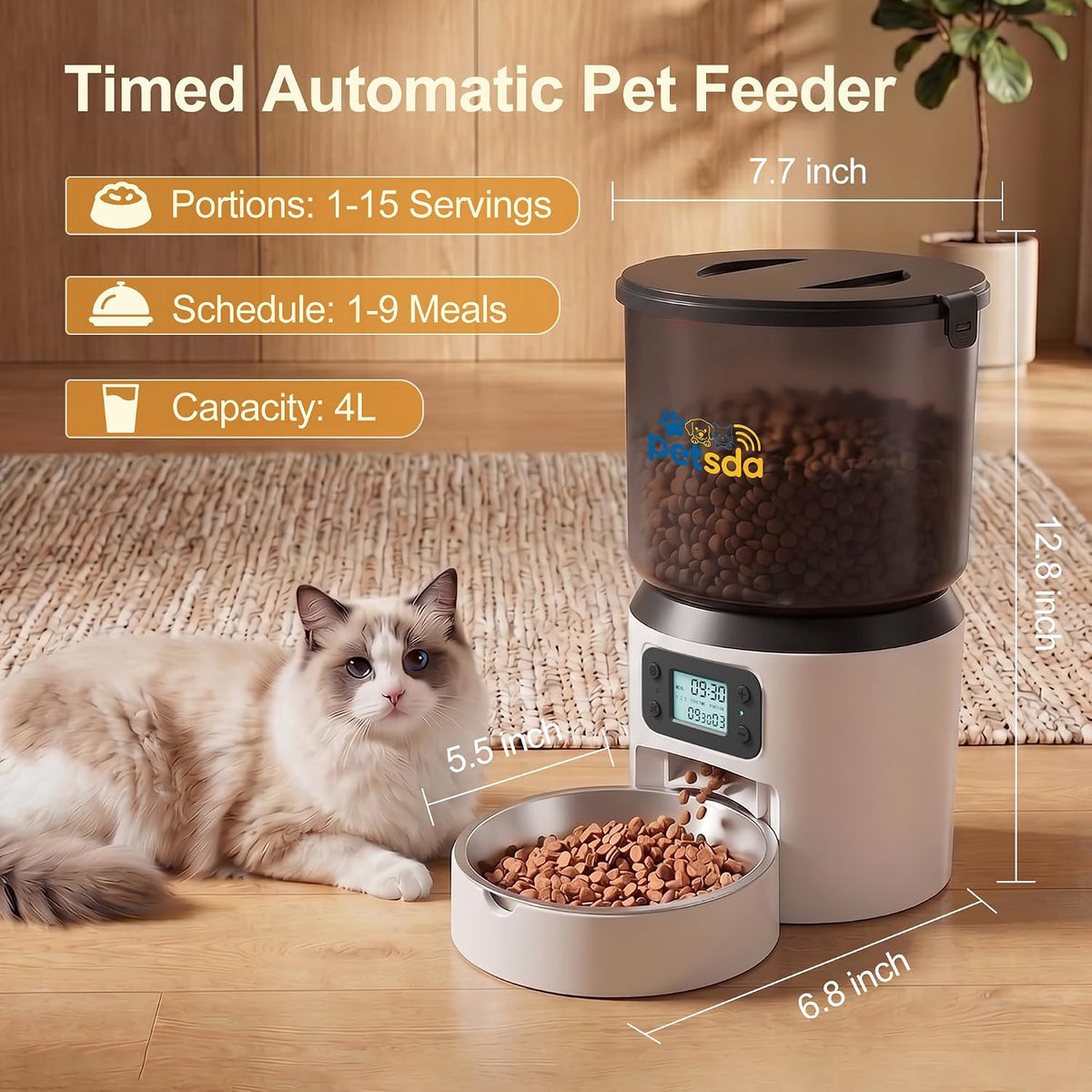 Alimentadores automáticos para gatos, alimentador automático del animal
