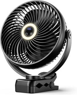 Koonie Ventilador portátil con clip de 10000 mAh con linterna LED y...