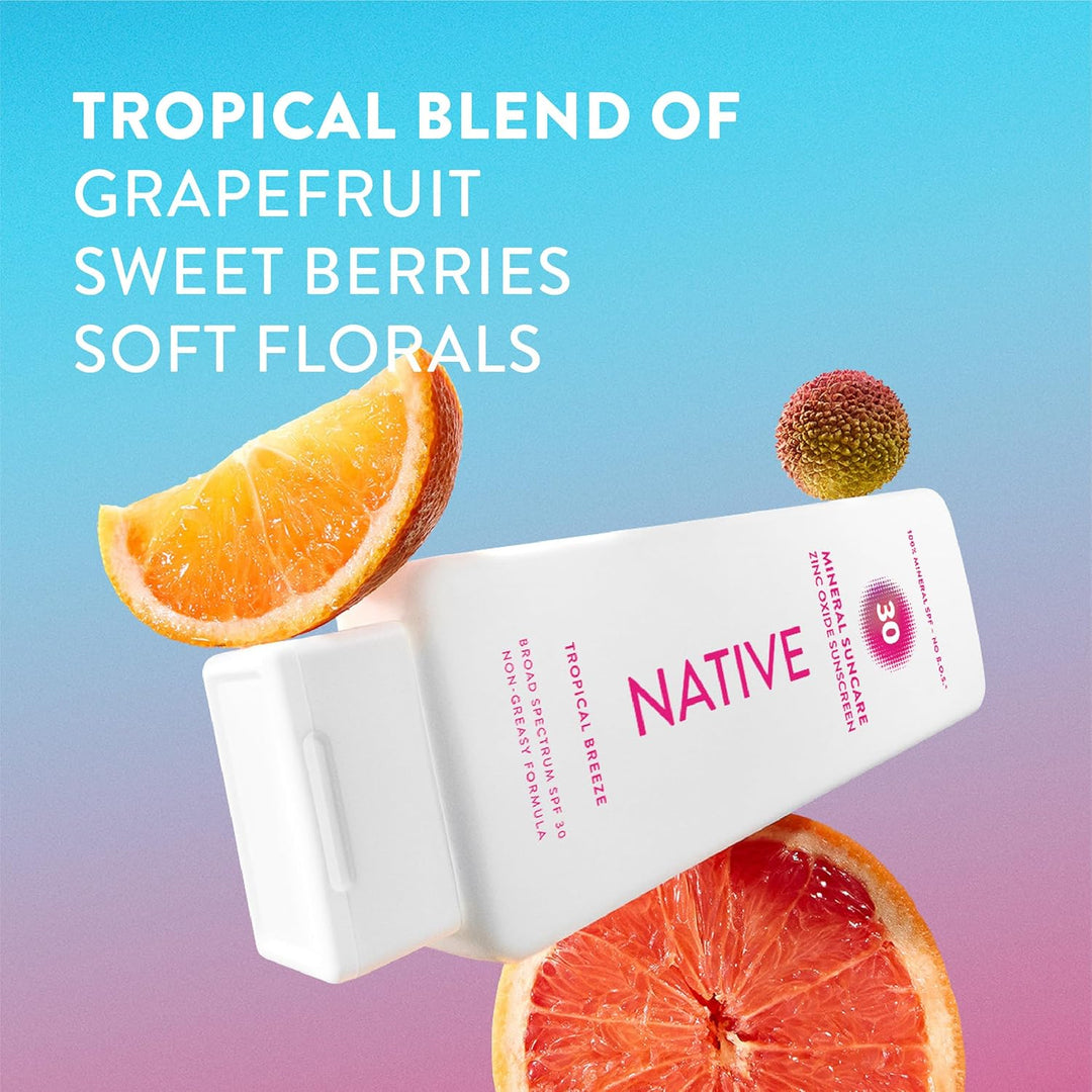 Native Loción de protección solar Tropical Breeze SPF 30, SPF 100%...