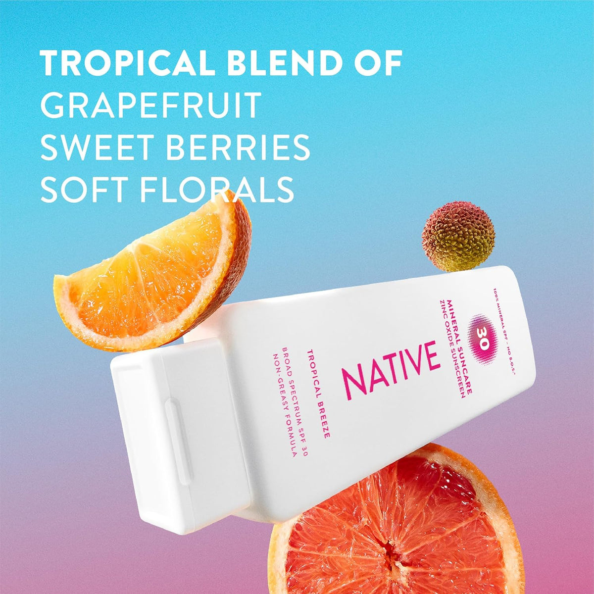 Native Loción de protección solar Tropical Breeze SPF 30, SPF 100%...