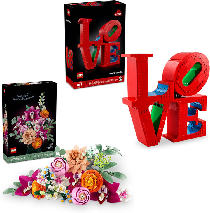 Bundle of LEGO Art Love + Botanicals Pretty Pink Flower Bouquet Set...