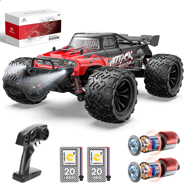DEERC 9500E - Auto RC todo terreno a escala 1:16, 4x4, de alta velo...
