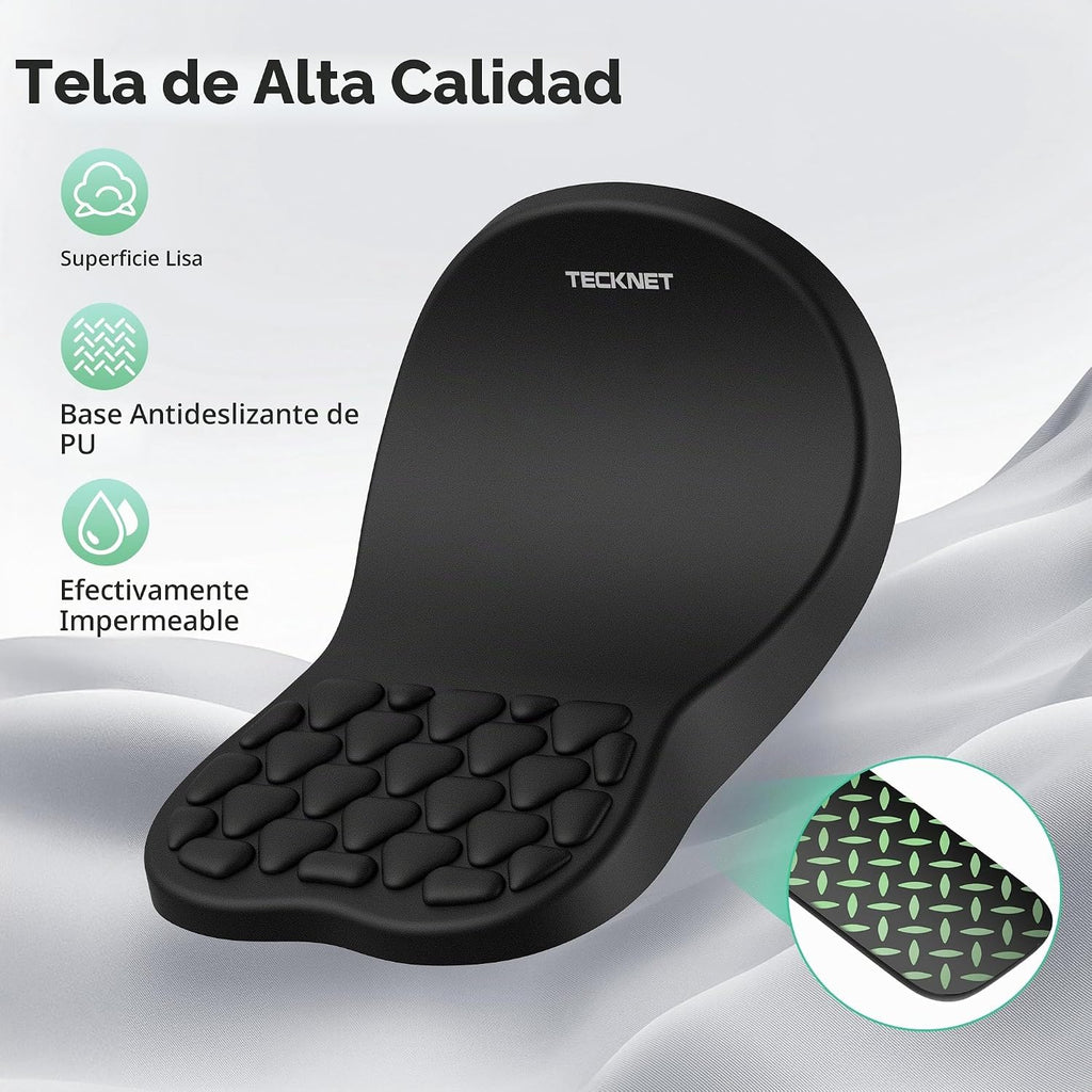 TECKNET Reposamuñecas para teclado y alfombrilla para mouse 2 en 1 con