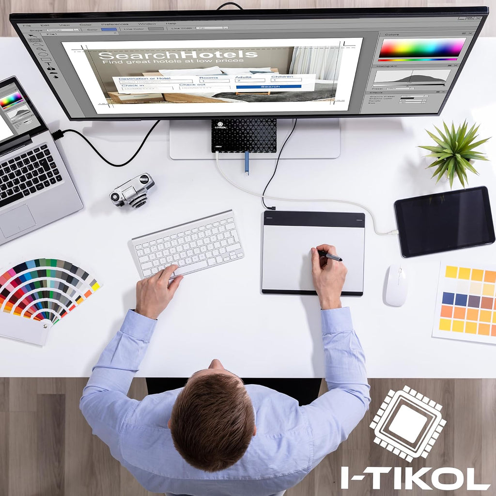 I-Tikol, hub USB 3.0 de 10 puertos, alimentado, adaptador 12V/5A