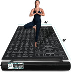 Esterilla de yoga instructiva extra grande con posturas impresas - 3 veces más grande y 2 veces más ancha que las esterillas de entrenamiento regulares - 150 posturas y estiramientos de yoga