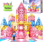 Diamond Magnetic Tiles Princess Castle Building Girls Toys Ages 3-12 Games