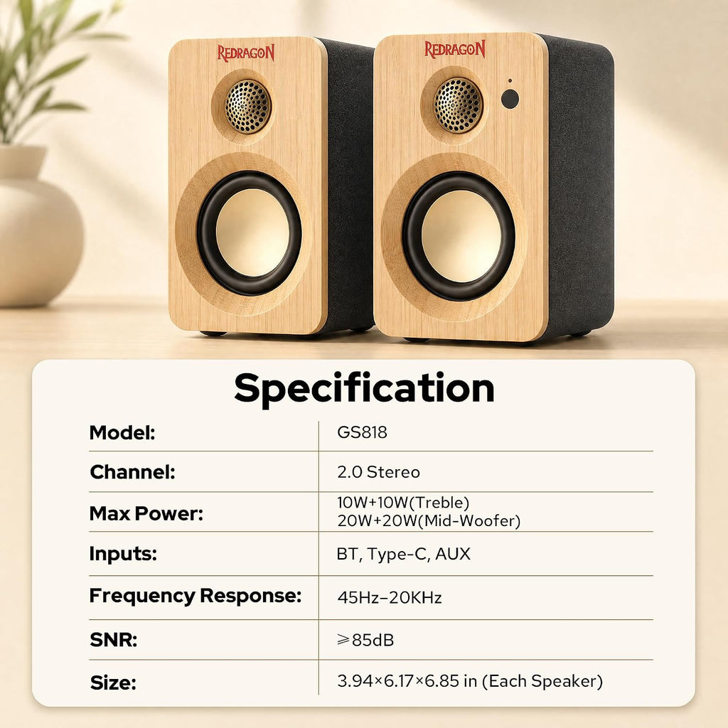 Redragon Altavoz multimedia GS818, altavoces de computadora de escritorio