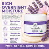 BeeFriendly Crema de noche orgánica, certificada por USDA, hidratan...