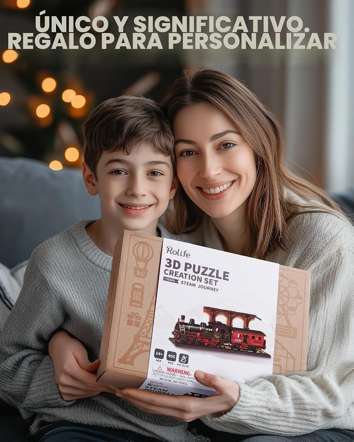 Rolife Rompecabezas de madera 3D para adultos, juegos de trenes de madera de bricolaje, kits de construcción de modelos de vehículos mecánicos, rompecabezas de rompecabezas con 365 piezas, cumpleaños creativo para niños