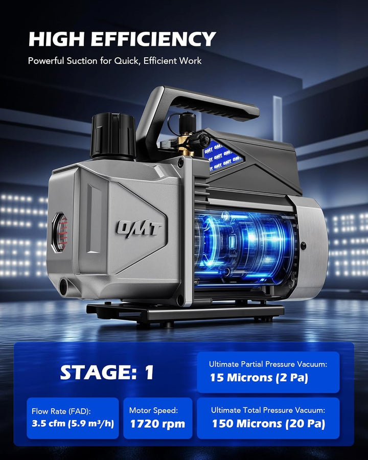 Orion Motor Tech A2L Bomba de vacío y juego de medidores para aire...