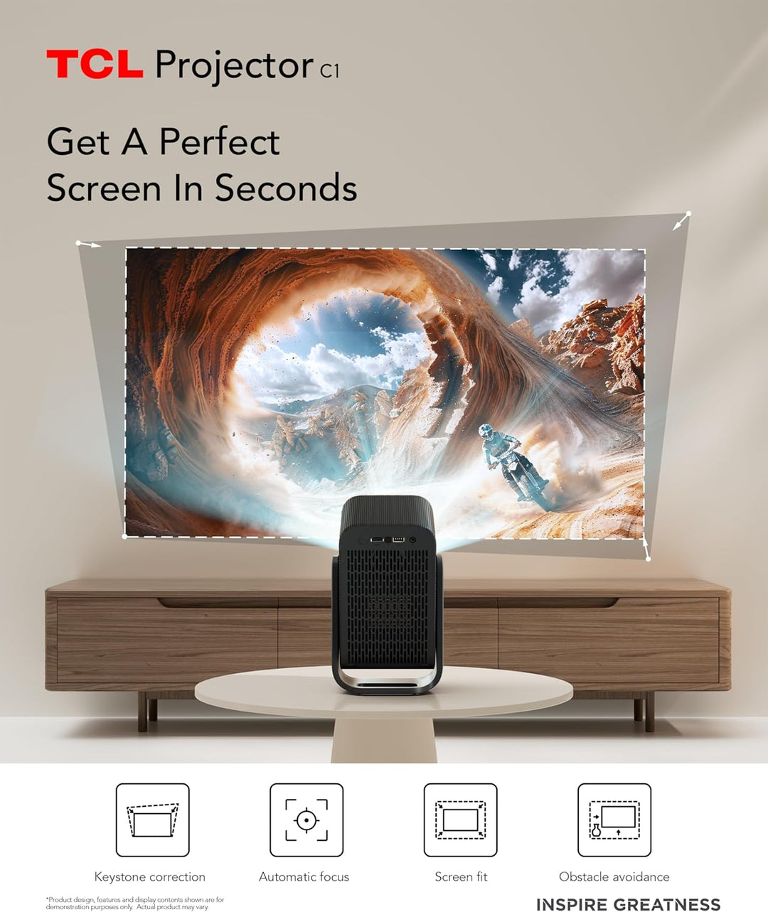 TCL Proyector inteligente C1 compatible con 4K Google TV y