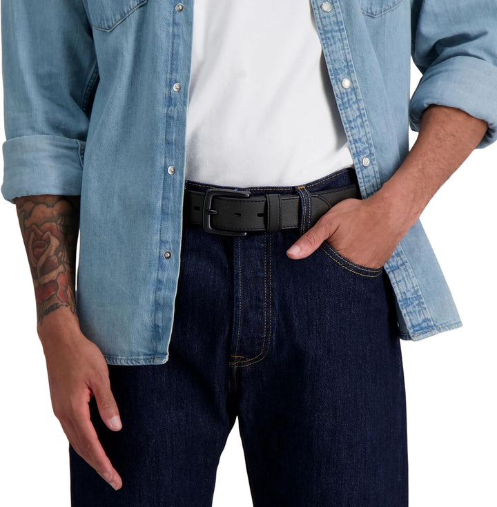 Levi's Cinturón de cuero casual para hombre, correa clásica par...