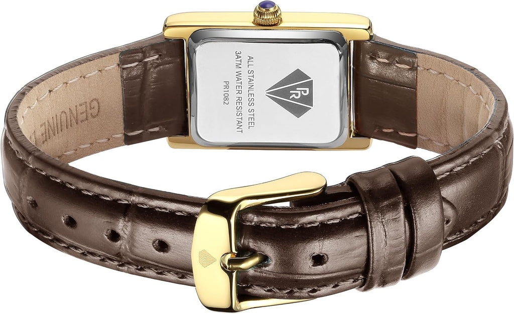 PIERRE RICHARDSON PR1092 Reloj para Mujer - Correa de Cuero, Movimiento de Cuarzo Japonés, Resistente al Agua 5ATM, Cristal de Zafiro Resistente a Arañazos