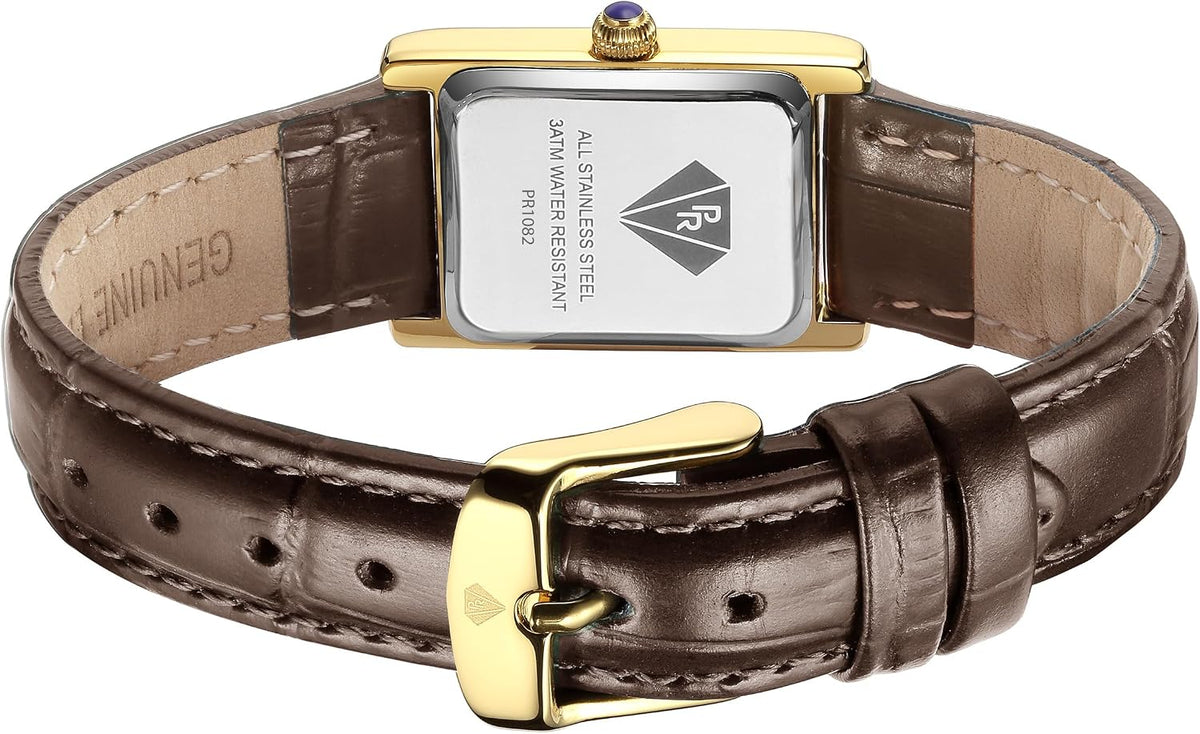 PIERRE RICHARDSON PR1092 Reloj para Mujer - Correa de Cuero, Movimiento de Cuarzo Japonés, Resistente al Agua 5ATM, Cristal de Zafiro Resistente a Arañazos