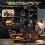 JMBricklayer negro Pirate Ship Model Building Set con Lights para Adults