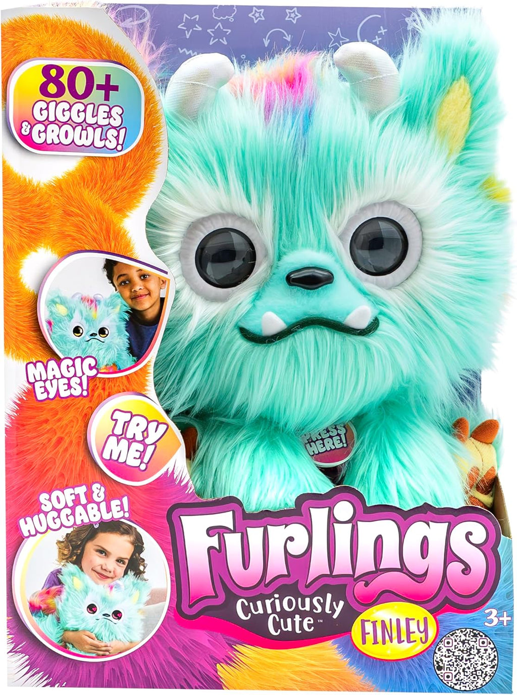 Furlings Finley - Muñeco de peluche interactivo de 13 pulgadas, más de 80 sonidos y animaciones, regalo para niñas y niños de 3 años en adelante