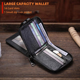 BULLCAPTAIN Billetera de cuero genuino para hombre con cremallera,...