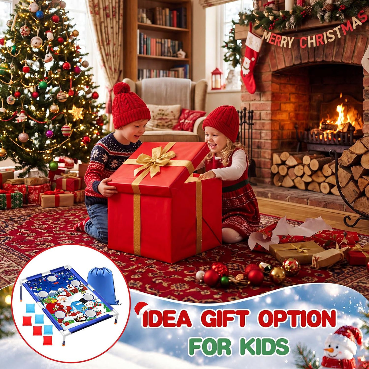Gemscream Juego de lanzamiento de bolsas de frijoles navideños 6 bolsas