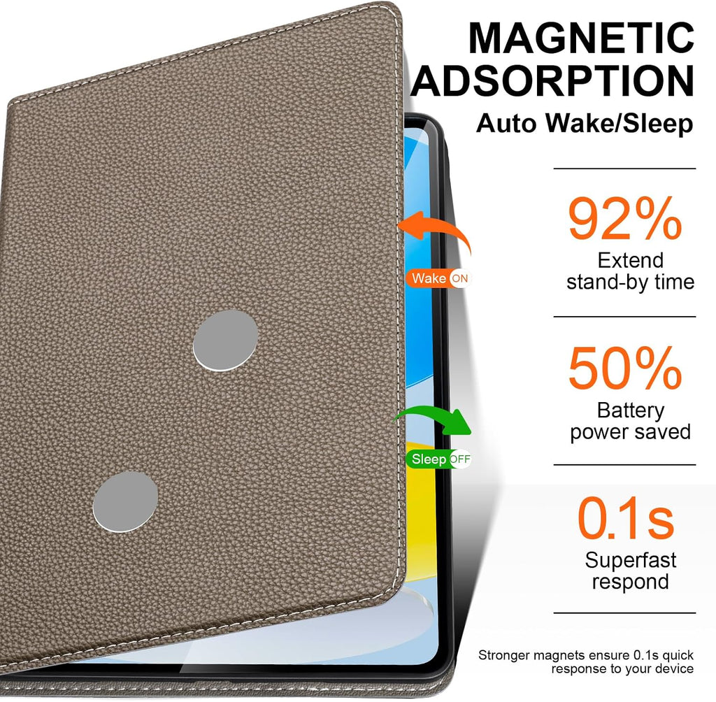 Funda de piel tipo libro para iPad Air de 11" M4-M2 y 10.9" 5ª/4ª