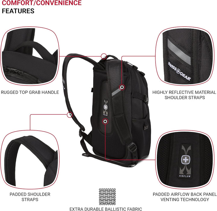 SwissGear 3598 - Mochila estrecha de día, negro (Black Ballistic)