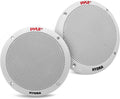Pyle Altavoces marinos duales de 6.5 pulgadas, sistema de sonido estéreo de 2 vías, impermeable y resistente a la intemperie, con 400 vatios de potencia, cono de polipropileno y envolvente de goma de