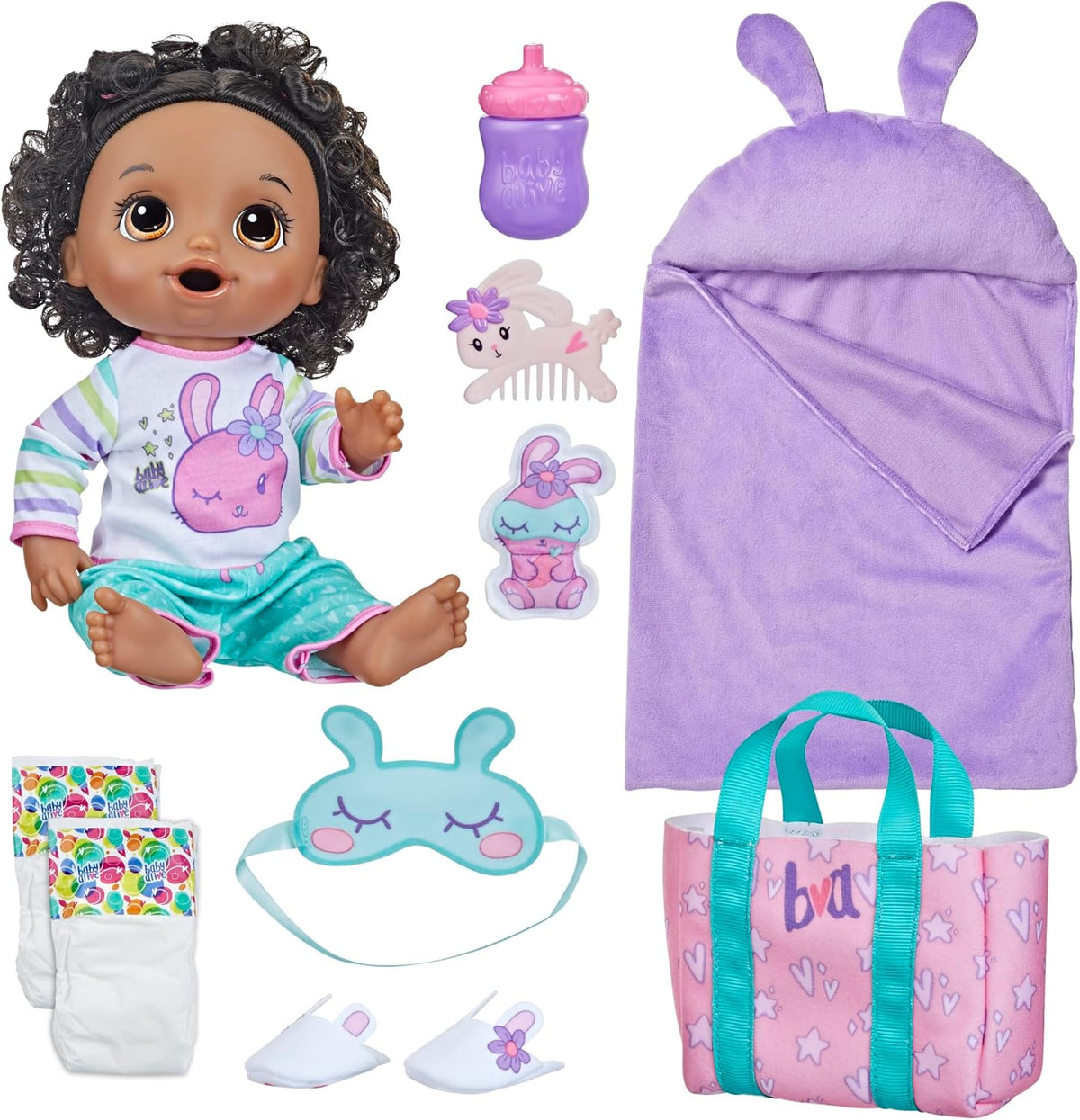 Baby Alive Muñeca Bebé Pijamada de Conejito, Muñecas de 12 Pulgadas...