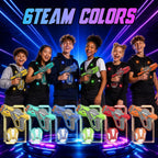 Juego de 6 pistolas láser recargables con chalecos, juego de 6 pistolas láser mejoradas con efecto de niebla y LED digital, juguete multijugador para adolescentes, niños y niñas, regalo de juego de
