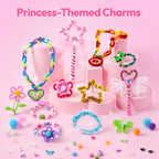 JOVA Klever Kits - Suministros para artes y manualidades, más de 2000 piezas de joyería de estudio en caja de manualidades, kit de fabricación de pulseras con temática de princesa