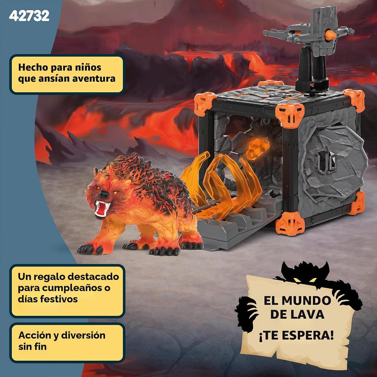Schleich Eldrador - Juego de 31 piezas de oso de lava de cueva de batalla