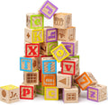 SainSmart Jr. Bloques de madera del alfabeto de 1.73 pulgadas, 30 bloques de construcción que incluyen letras, números y animales, bloques de madera Montessori para niños en edad preescolar