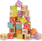 SainSmart Jr. Bloques de madera del alfabeto de 1.73 pulgadas, 30 bloques de construcción que incluyen letras, números y animales, bloques de madera Montessori para niños en edad preescolar