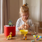 Toniebox 2 Audio Player Disney Bundle para Kids 3+ con Lightning McQueen, Simba, Winnie Pooh, y Baloo - Sunset Red