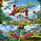 HOGOKIDS Juego de juguetes de construcción de aviones 3 en 1 con dinosaurio