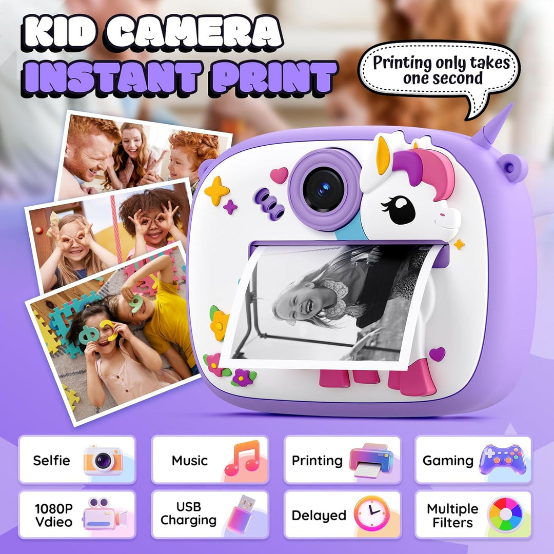 YOZISS Cámara Instantánea para Niños con Impresión, Cámara Digital...