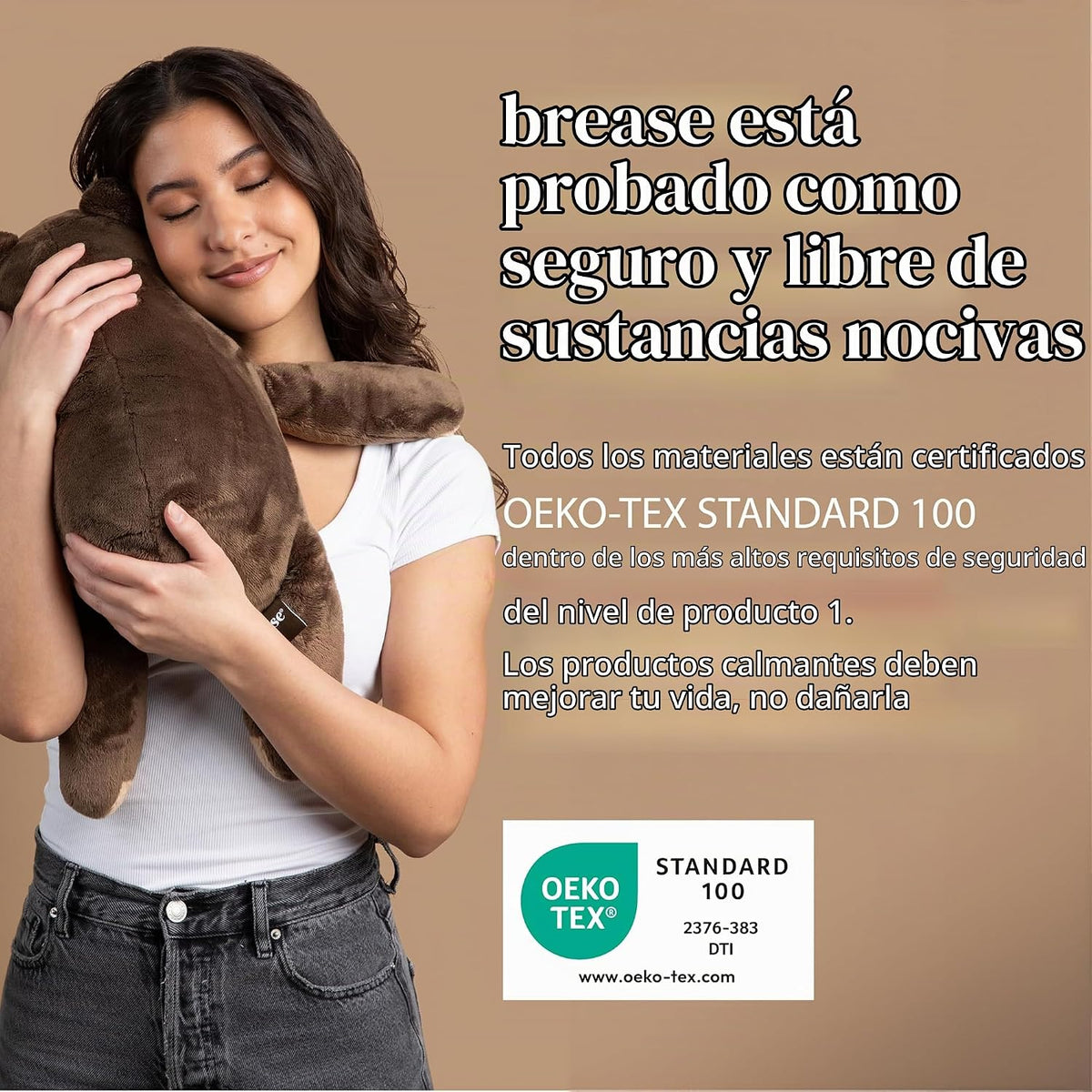 Oso de peluche con peso de Brease de 5 libras sin aroma, oso de peluche marrón suave para niños y adultos, peluche suave para niños y niñas, oso acogedor para comodidad, calma y abrazo suave