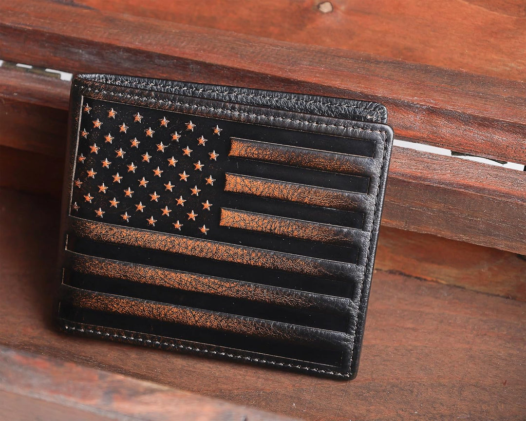 DK86 Cartera de cuero genuino para hombre, billetera biplegable con...