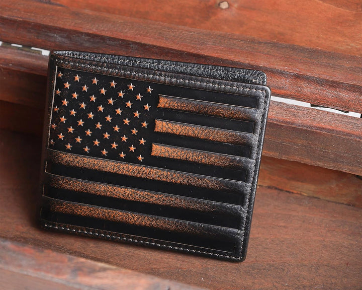 DK86 Cartera de cuero genuino para hombre, billetera biplegable con...