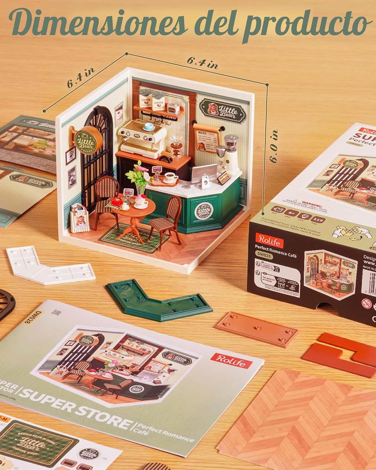Rolife Super Creator - Juego de construcción de modelos de micro ladrillos para adultos, kit de casa de plástico en miniatura, tienda de boutique, juguetes de construcción, manualidades, pasatiempos y