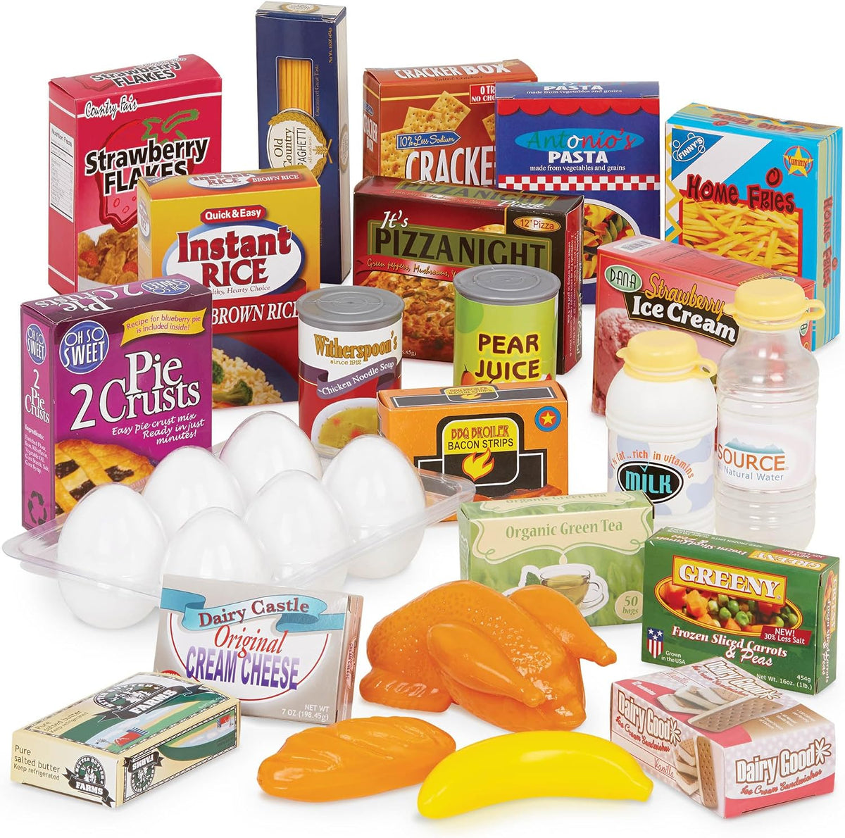 Battat Shopping Day Carrito de Compras Juguete para Juego de Imitación con 29 Alimentos