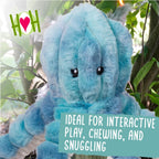 HuggleHounds X-Brace - Juguete interactivo para perros para mascotas grandes para mantenerlas ocupadas, suministros para mascotas, felpa suave y linda, felpa resistente, calamaro, grande