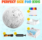 EVERICH TOY Pinta Tu Propio Balón de Fútbol, Regalo de Fútbol de Dinosaurio para Niños y Niñas