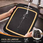 Juego de 3 tablas de cortar de madera compuesta, ranura para
